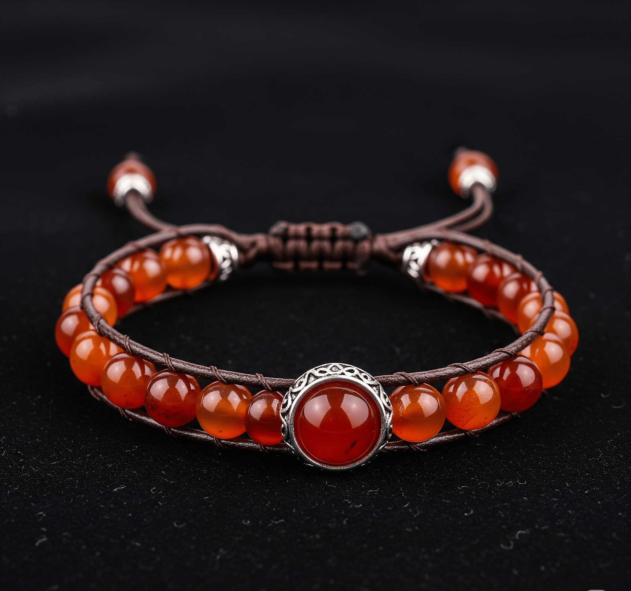 Bracelet Cornaline anti-bouffées de chaleur
