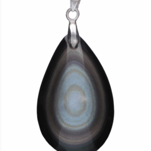 Pendentif obsidienne oeil céleste double AA-pour la protection