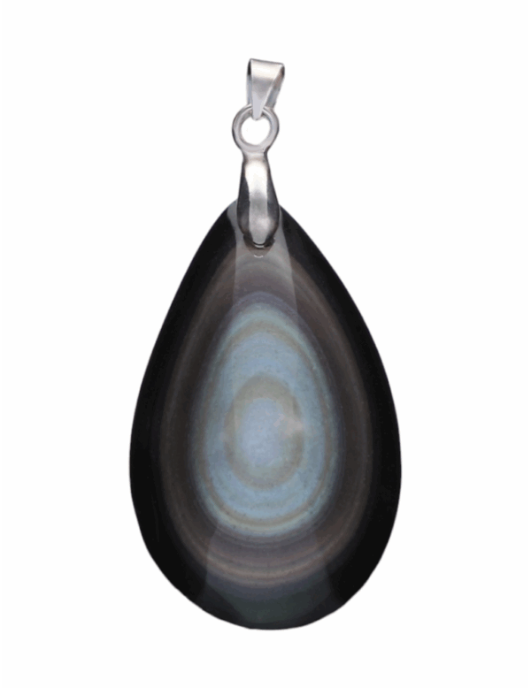 Pendentif obsidienne oeil céleste double AA-pour la protection